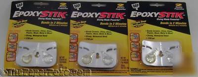 Dap epoxy stik 2-minute 2 use epoxy pack 3 pack