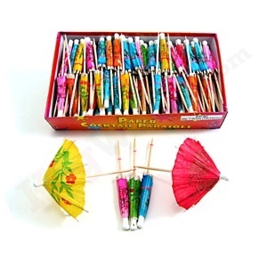 Cocktail parasol drink umbrellas - box of 144 picks