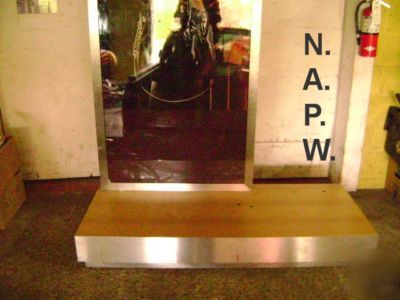Display stand modern 6FT high w/ stainless steel edge