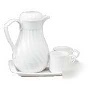 Hormel connoisserve insulated white swirl carafe set