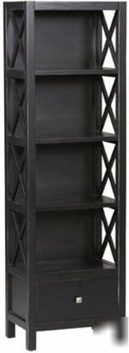 Linon- anna collection tall narrow 5 shelf bookcase