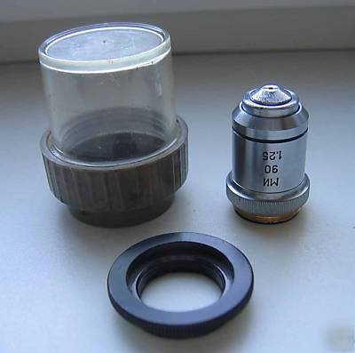 Lomo achromat objective 90X phase lum. microscope zeiss