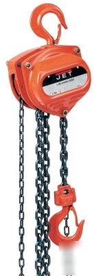New jet l-90, 10 ton, hand chain hoist, 30' lift 101566 