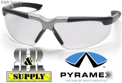 Pyramex reatta clear lens silver frame safety glasses