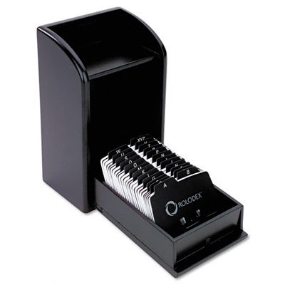 Wood tones photo frame busines card file holds 300BLACK