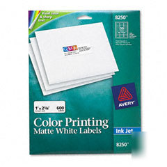 5 pks avery 8250 inkjet labels color printing,1 x 2-5/8