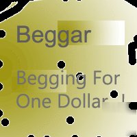 Beg for one dollar;show your words in beggar's board