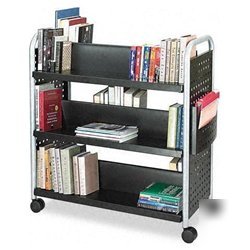New safco scoot double sided book cart 5335BL