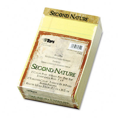 Second nature recyc pad canary 12 50-sheet pads/pk