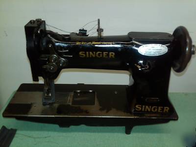 Singer double needle leather walking foot machine 