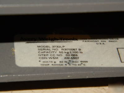 Weigh-tronix 3732 lp 100 lb x .02 lb scale, stainless