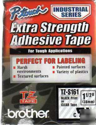  brother tz-S161 1.5 in. black on clear tape 			