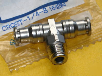 Festo push in t-connector fitting crqst-1/4-8 (a-14-3)