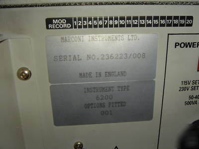 Aeroflex ifr marconi 6200 10MHZ-20GHZ scalar analyzer