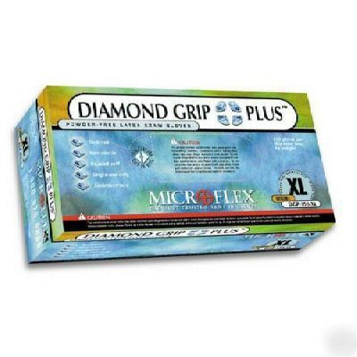 Microflex diamond grip plus powder free gloves 100 med