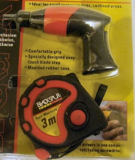 Mini rachet screwdriver & 3M steel measuring tape set