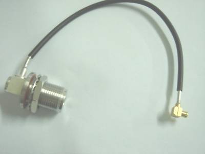 N female nut bulkhead mcx male rirht angle RG405 0.086