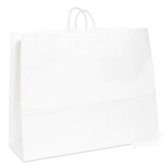 Shoplet select white paper shopping bags 24 x 7 14 x 1