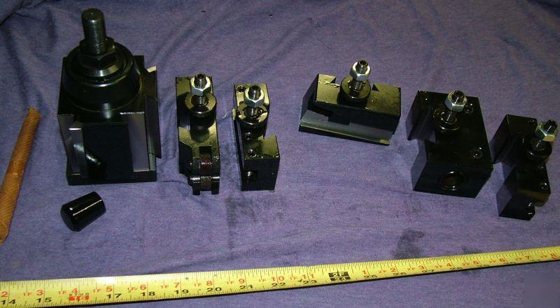Quick change lathe tool post set fits aloris bxa wedge
