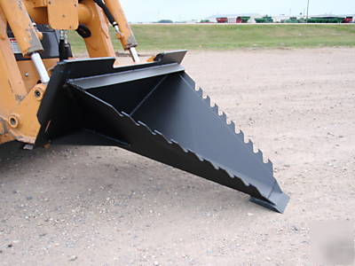 Root ripper stump bucket, skid steer loader, tree spade