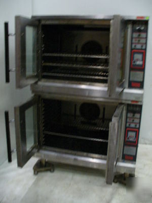 Used lang electric full double stack convection oven 