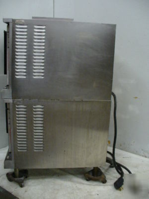 Used lang electric full double stack convection oven 