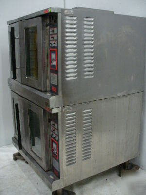 Used lang electric full double stack convection oven 