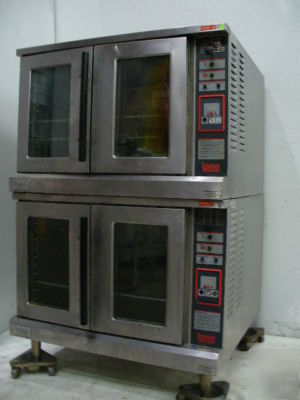 Used lang electric full double stack convection oven 