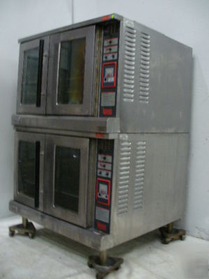 Used lang electric full double stack convection oven 