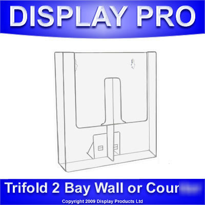 1/3RD A4 trifold 2 bay wall or counter leaflet holder