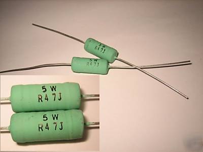 10X R47 0.47 ohm 5W 10% 20.5X8.7MM wirewound resistor 