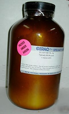 1500 grams (48.2 oz) .999 silver powder by cerac sealed