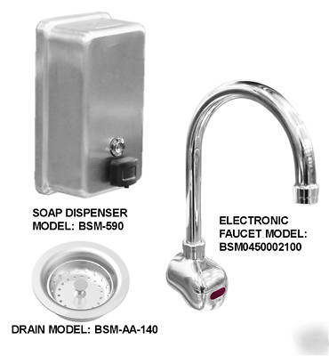 5 users 10' multi station wash hand sink, elec. faucet