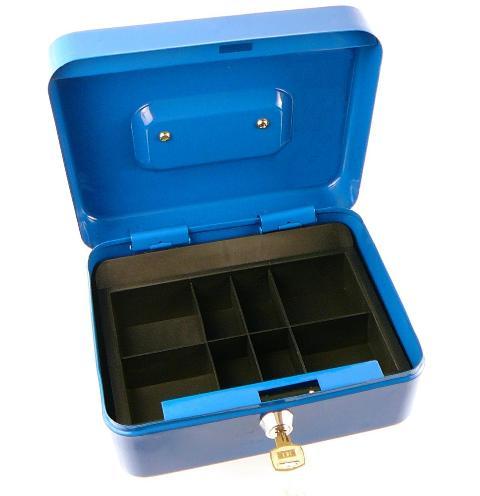 Classic locking steel cash box with coin tray