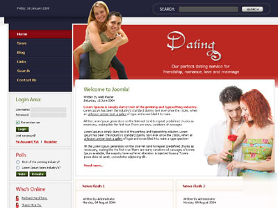 Dating theme joomla cms website & 1 years hosting