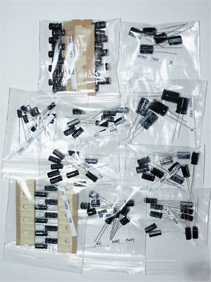 Electrolytic capacitor selection 100 pcs - 1U to 1000U