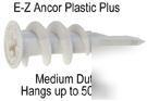 #8 plastic ez- anchors for drywall screws 1 box of 100