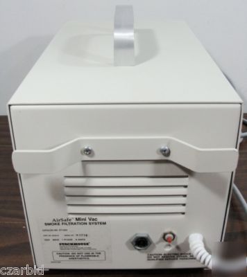 Airsafe stackhouse minivac smoke filtration vac system