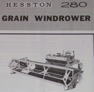 Hesston owner manual/parts list 280 grain windrower