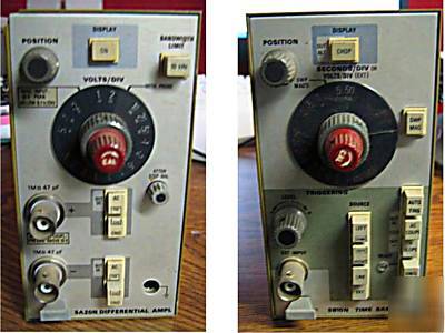 Lot 2 tektronix plug-in 5A20N diff amp & 5B10N timebase