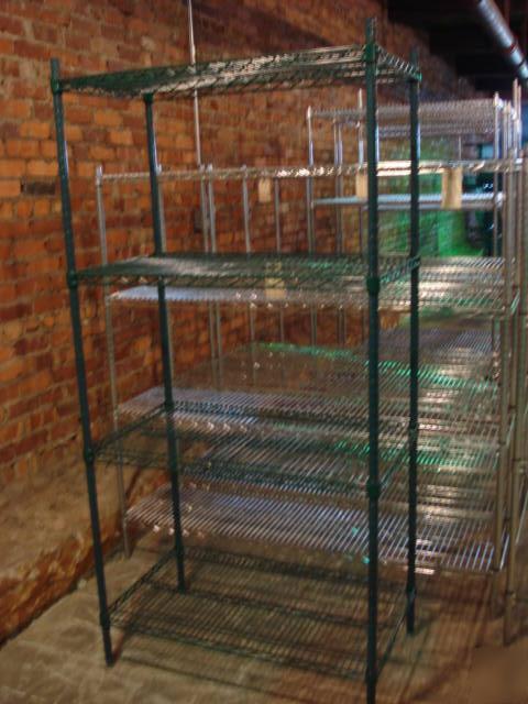 New box of 4, eagle green epoxy shelves 21X36- 