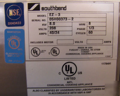 South bend ez-3 food steamer stainless