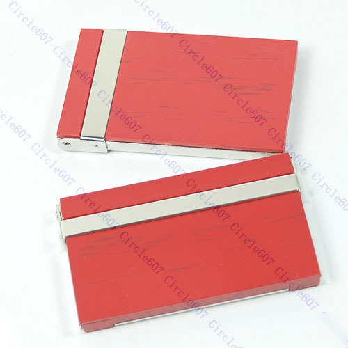 2 x red pocket credit name business card case holder