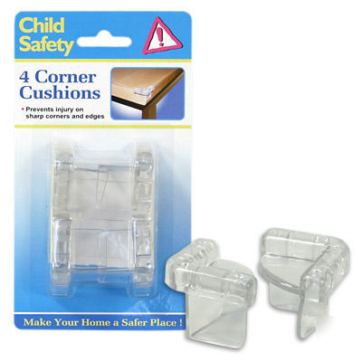 4PC plastic clear white corner cushions child safety 