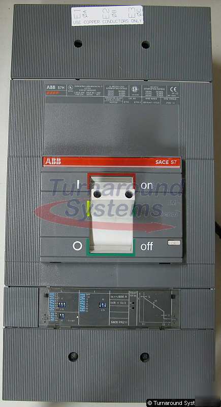 Abb S7H1000 breaker, 1,000 amp, electronic trip