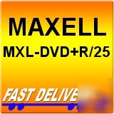 Maxell mxl dvd r 25 4.7 gb plus spindle 16X write once