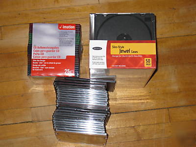 New 100 cd slim storage cases (75 and 25 used)