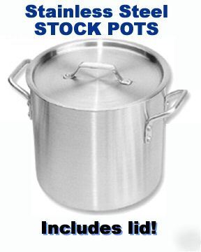 New 60 quart stainless steel stock pot with lid