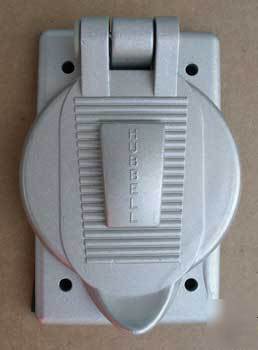 New hubbell 9420 aluminum outlet cover, weatherproof