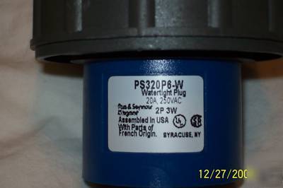Pass & seymour PS320P6-w watertight plug & receptacle